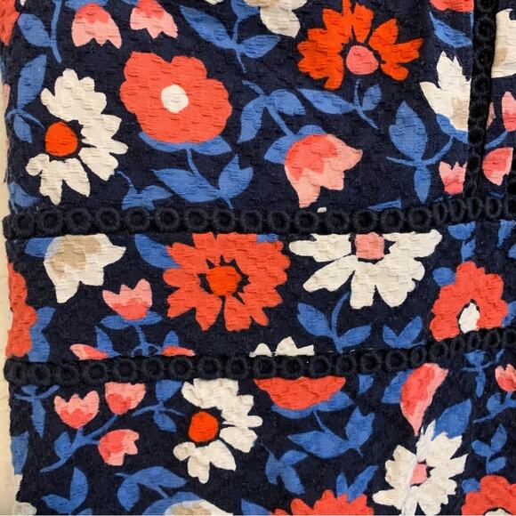 Kate Spade Blue and Red Floral Sleeveless V Neck Mini Dress - Picture 2 of 15